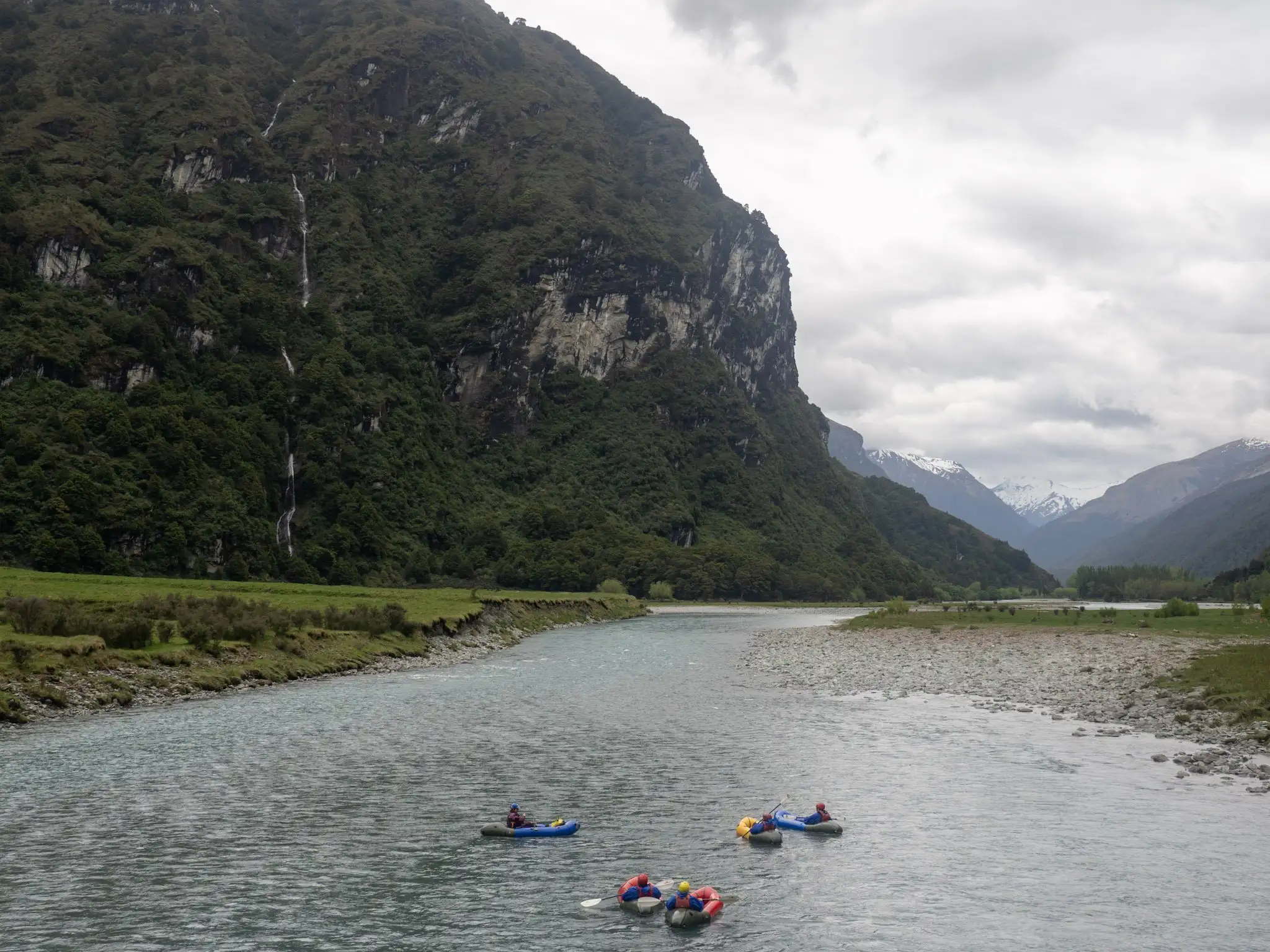 Packrafting river scene
